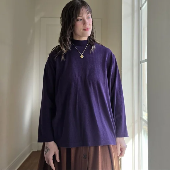 Vintage Plum Ribbed Top - Picture 5 of 6